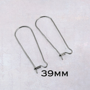 15 x Pairs Stainless Steel 39mm Kidney Earring Wires Hooks