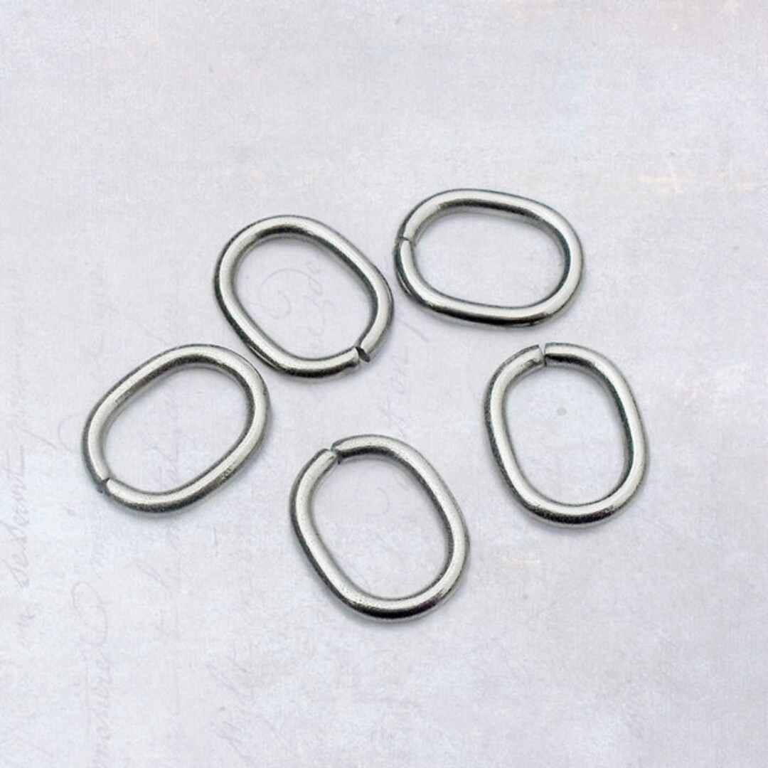 50 X Stainless Steel Oval Jump Rings 13.5mm X 11mm Heavy Gauge 1.5mm