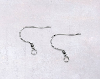 25 x Pairs Stainless Steel Earring French Hooks Earwires 316 Surgical Grade