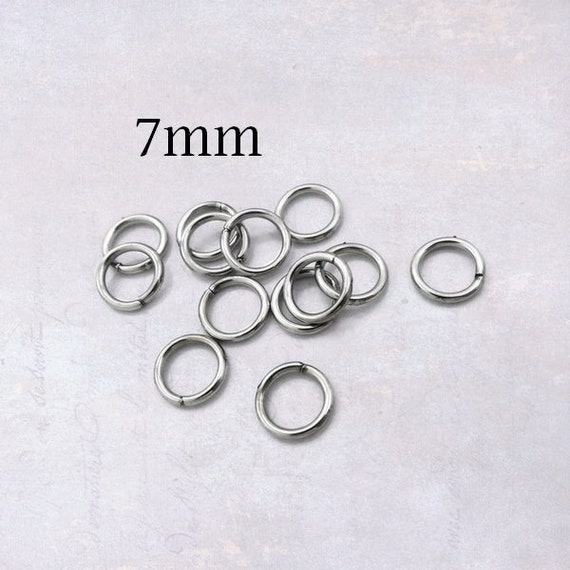 50 New Solid Black 8mm Stainless Steel Jump Rings 16 Gauge Jewelry  Connectors