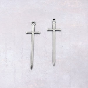 5 x Stainless Steel Longsword Pendants