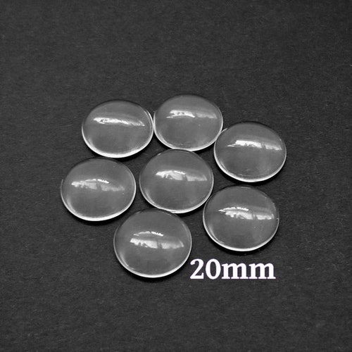 25PCS Round 14MM Clear Transparent Domed Magnifying Glass Cabochon Cover #22638 