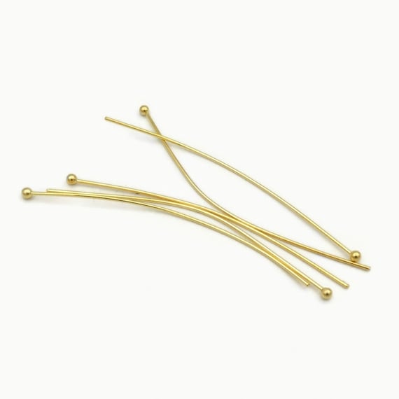 Gold Filled Head Pins 50mm wire thickness 0.5mm 24 Gauge with