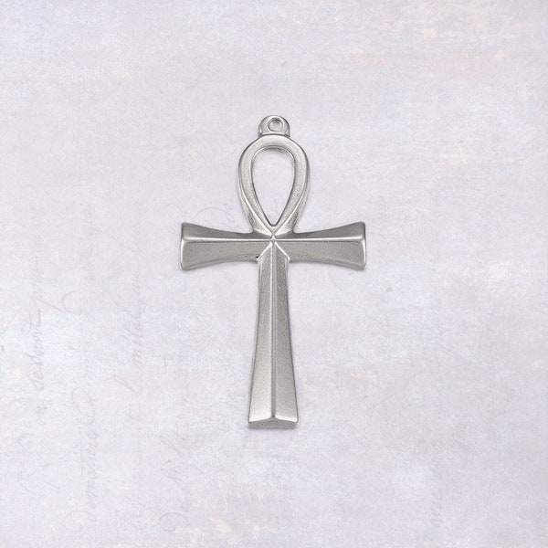 2 x Stainless Steel Ankh Cross Pendants