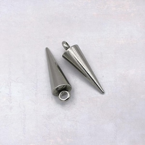 3 x Stainless Steel 27mm Spike Pendants