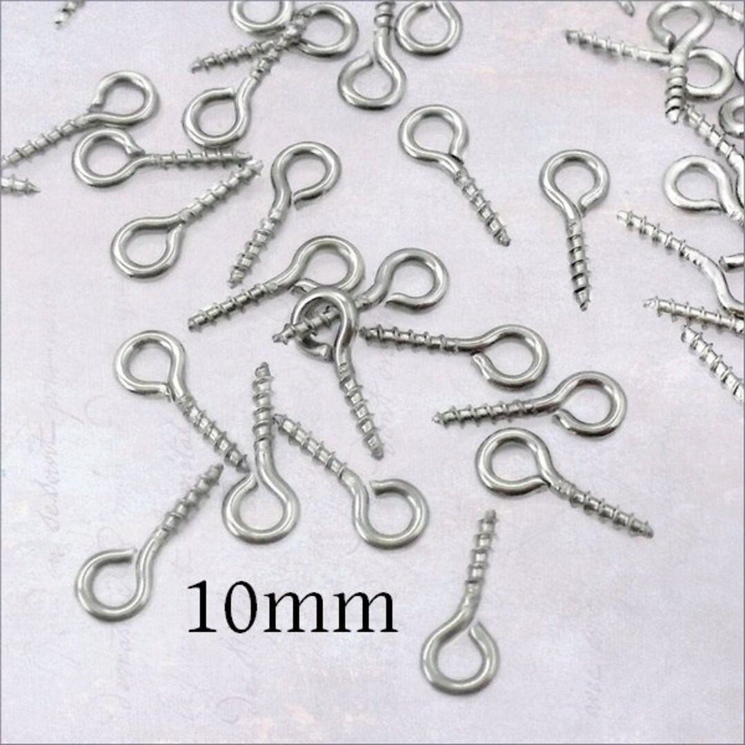200 X Small Stainless Steel Screw Eye Pins / Bails 10mm X 4mm - Etsy