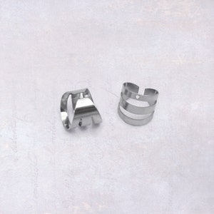 20 x Stainless Steel Triple Band Earring Cuffs with Attachment Hole