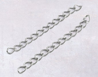 50 x Stainless Steel 4cm (40mm) Extender Chains -316 Grade Soldered Links
