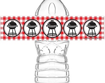 Picnic Waterproof Bottle Labels - 20 Bottle Labels - Baby Q Party Decorations - BBQ Party Supplies - Picnic Decorations - Bottle