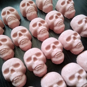 Strawberry Scented Skull Bath Bombs, Pack of Four