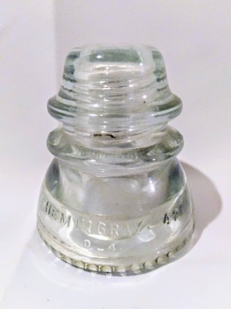 Glass Insulatorhemingray 42, Antique Glass Insulator, Clear Glass