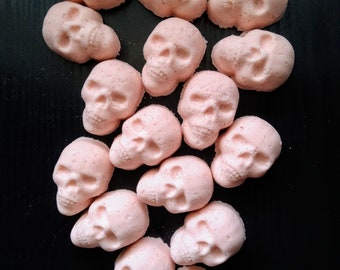 Pumpkin Spice Mini Skull Bath Bombs, Pumpkin Spice Scent, Pack of Four, Pumpkin Spice Bath Bomb, Goth, Skull Bath Bomb