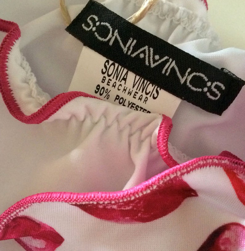 KISS ME Bikini set Bandeau Top Woman Swimwear Handmade image 3