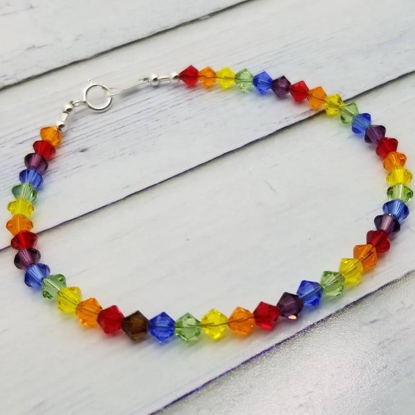 Mädchen Fußkettchen, Mädchen Fußkettchen, Regenbogen Fußkettchen, Buntes Fußkettchen, Mädchen Fußschmuck, Enkelin Geschenk, Regenbogen Schmuck