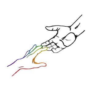 LGBTQ+ Jesus Digital Download / Regenbogen Jesus Printable / Queer Christliche Kunst / Gay Jesus Art / Gay Christliche Kunst / LGBTQ Jesus Hände Kunst