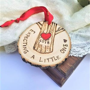 Expecting mother ornament, expecting gift, expecting announcement, pregnancy ornament, pregnant gift, expecting mom gift, wood ornament image 7