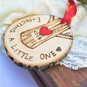 Expecting mother ornament, expecting gift, expecting announcement, pregnancy ornament, pregnant gift, expecting mom gift, wood ornament image 8