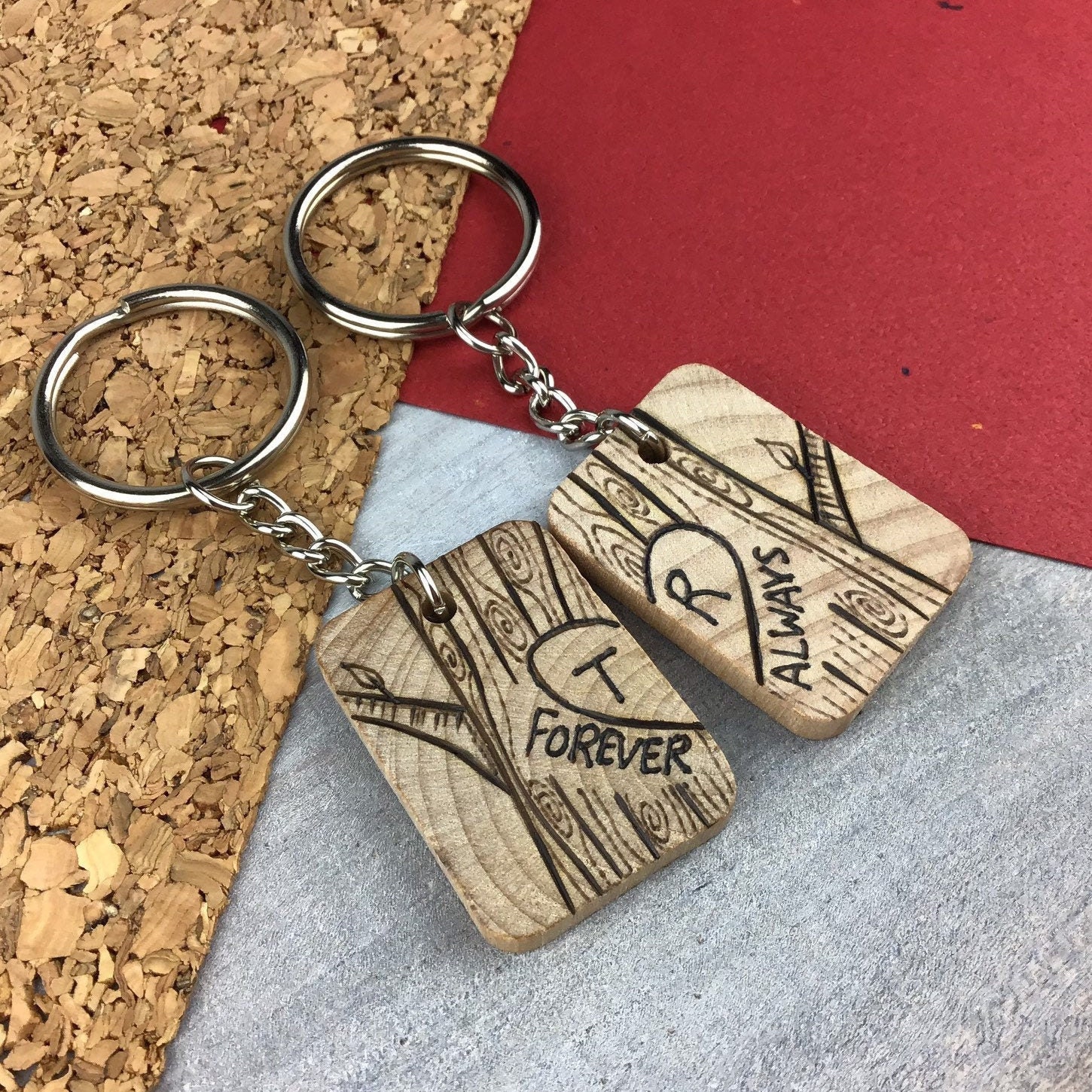 Custom Couples Keychains, Set Of Anniversary Keychain, Gift, Gift Set, Matching Keychains