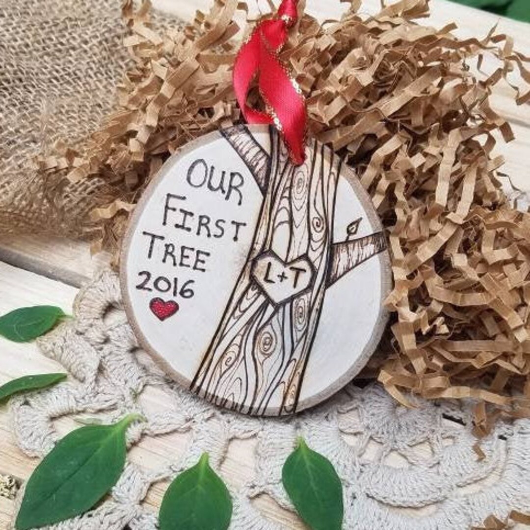 Our First Christmas Ornament, First Christmas Ornament, Wood Ornament ...