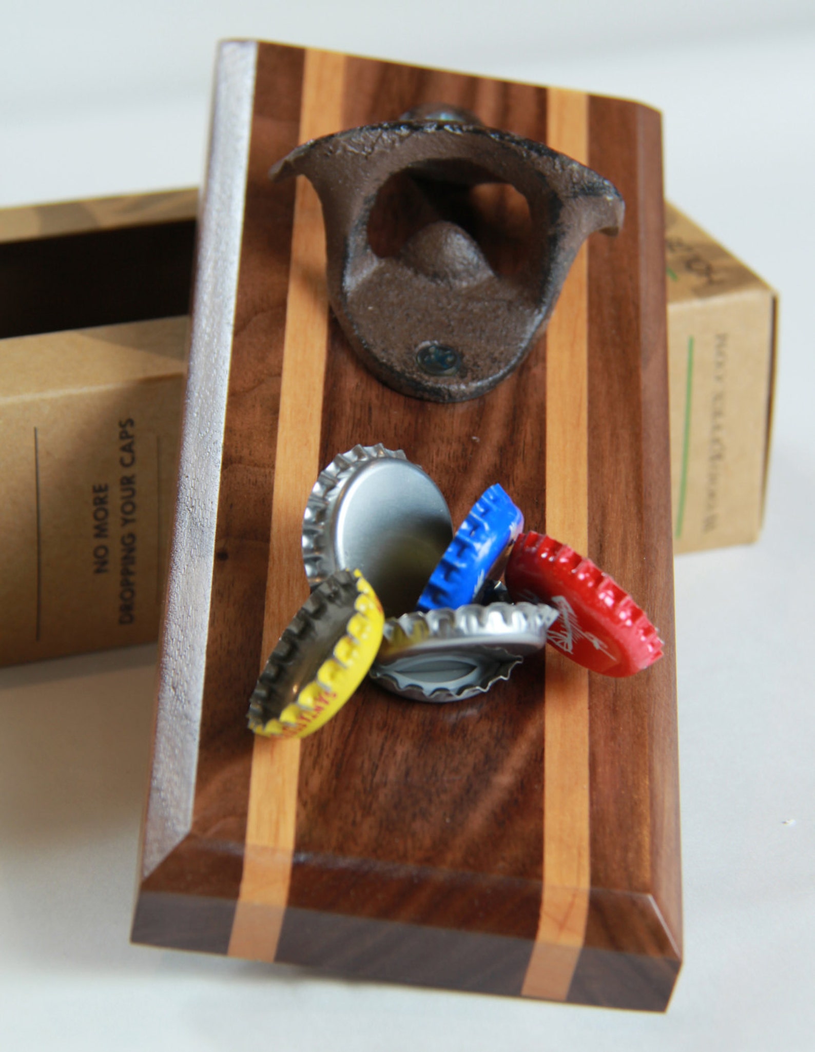Bottle Opener Cap Catcher Handcrafted Walnut/alder Etsy