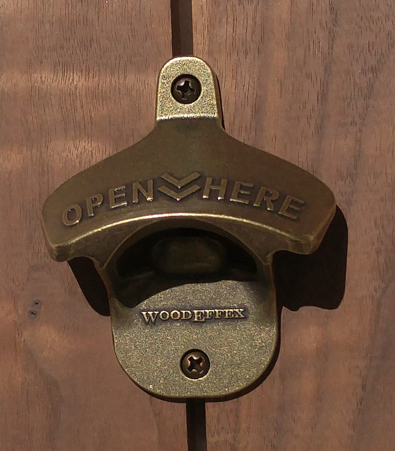 Wall Mount Beer Bottle Opener in Aged Brass Includes Etsy