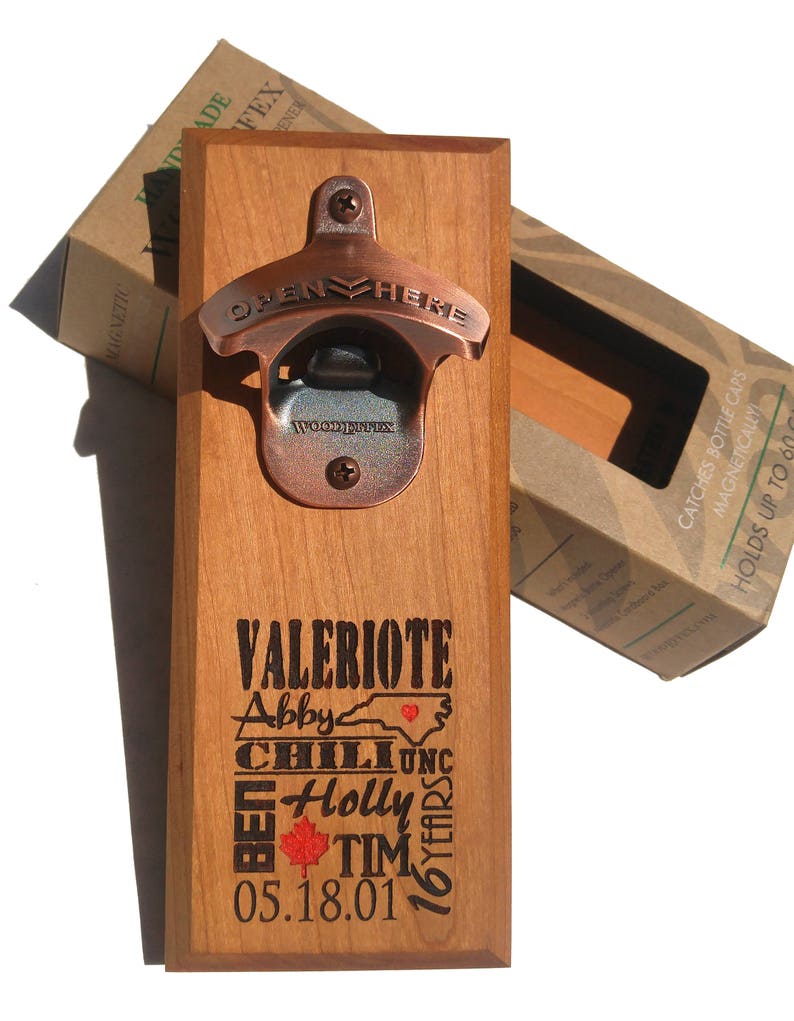 Personalized Bottle Opener Cap Catcher Handcrafted Etsy