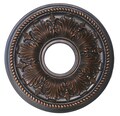Hand Painted Decorative Ceiling Medallion Finished in Antique Bronze 14 Inch