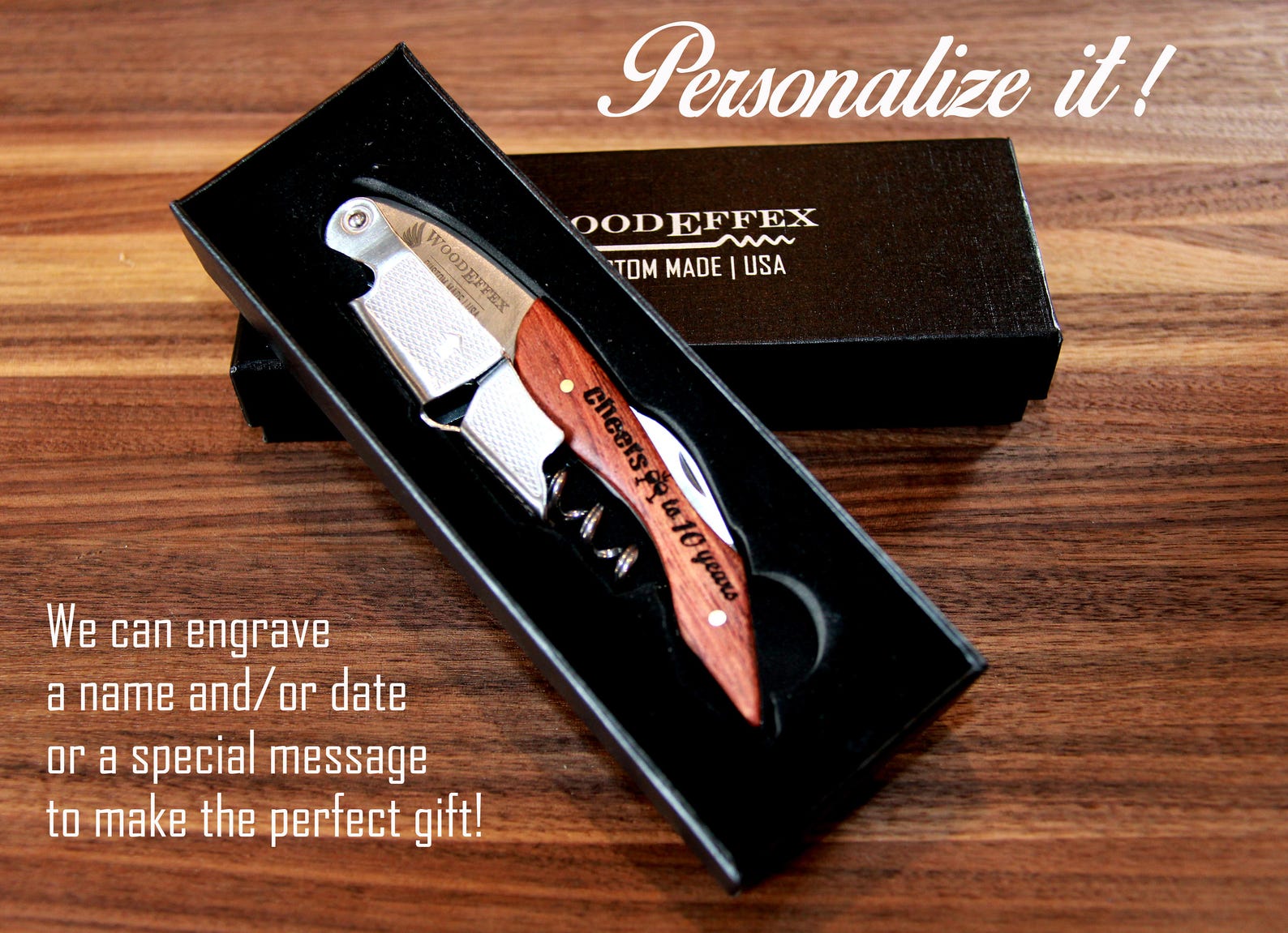 Personalized Waiters Corkscrew Professional Grade Natural Etsy