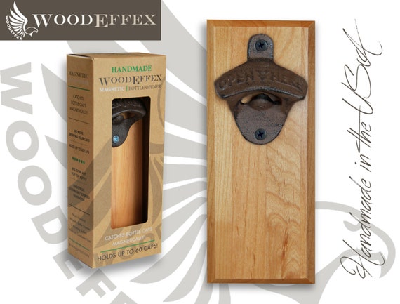 Pack De 4 Abridores De Botellas De Madera Hechos A Mano – Regalo Original Y Rústico Para Amigos