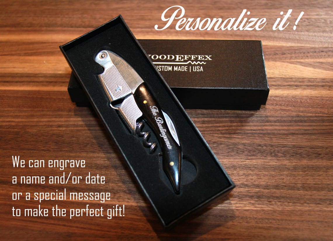 Personalized Waiters Corkscrew Professional Grade Natural Etsy