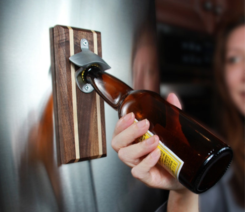 Bottle Opener Cap Catcher Handcrafted Alder Wood & Etsy