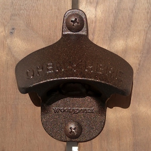 Wall Mount Beer Bottle Opener in Dark Oil Bronze | Includes Mounting Screws