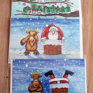 Speciale confezione tripla, tutte le tre cartolina di Natale disegni in un unico pacchetto. Design esclusivo cartoline di Natale