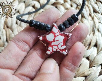 10 star beads,bright red howlite stonered separators,red star stone beads,cuentas rojas estrella,jewelry making,necklace
