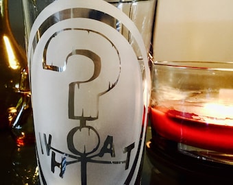 Gravity Falls / Question Mark / hand etched 16oz pint glass