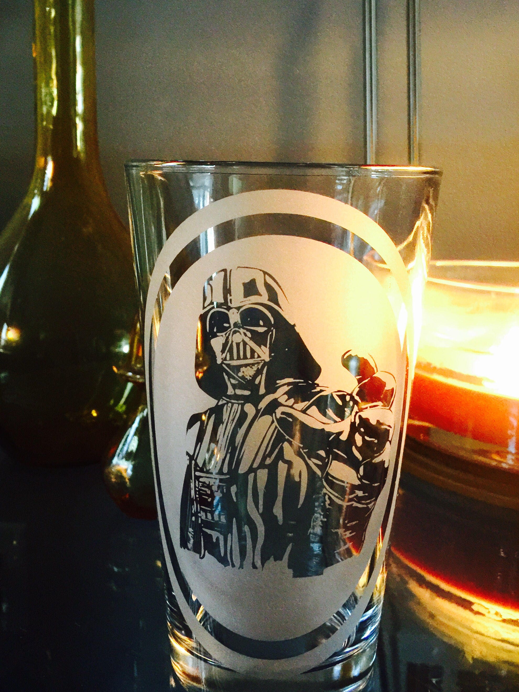 Darth Vader Wine Glass Star Wars Wine Glass Hand Painted 