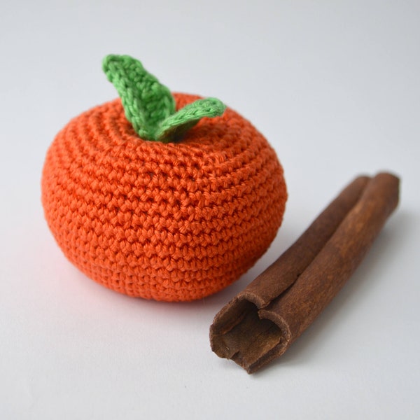 Crochet mandarin, crochet fruit, kitchen decoration, knitted mandarin, eco-friendly toys, learning toys, baby toys