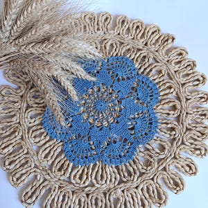 Tapete de encaje de ganchillo hecho a mano Decoración para la mesa Tapete calado Tapete de ganchillo Tapete hecho a mano Decoración del hogar Regalo para mamá Tapete pequeño