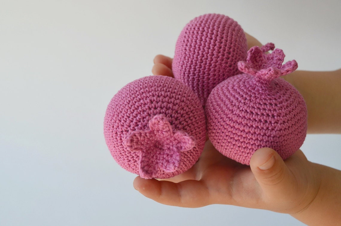 Crochet Pomegranate Crochet Fruit Handmade Toys Soft Toys аmigurumi