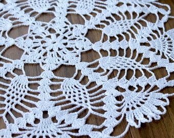 White knitted doily, Openwork doily, crochet doily, handmade doily, home decor