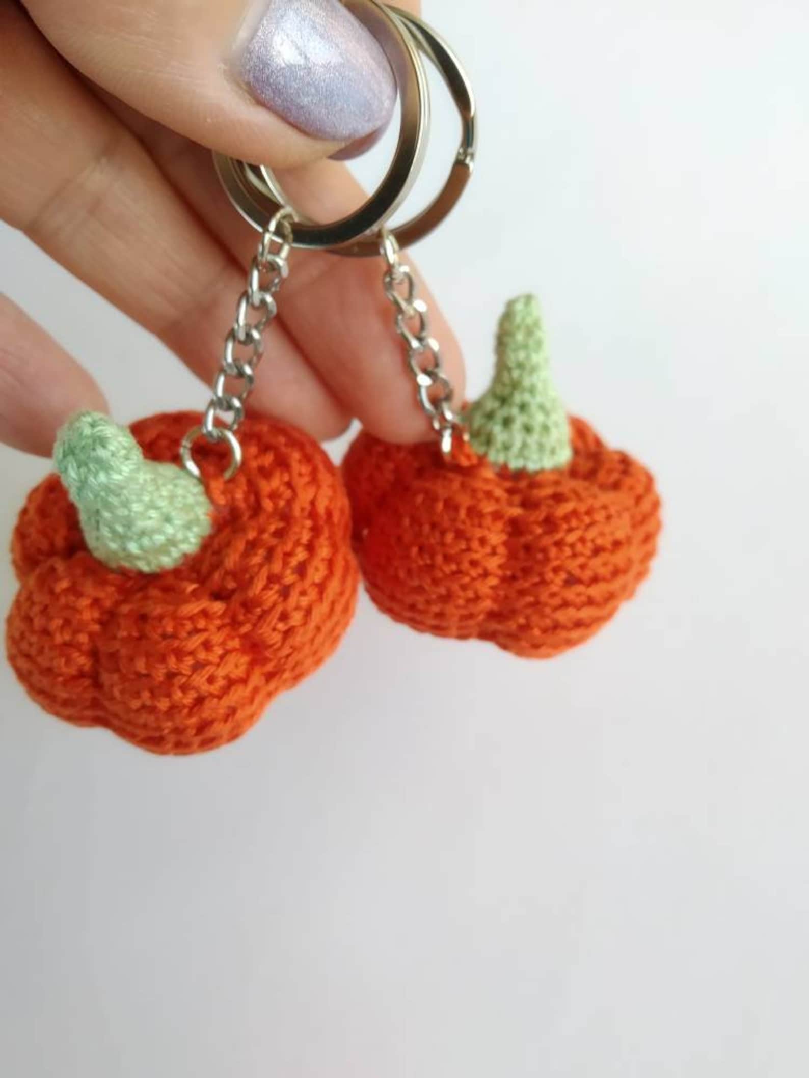 Pumpkin-key Chain Crochet Vegetables Autumn Decor Yellow - Etsy