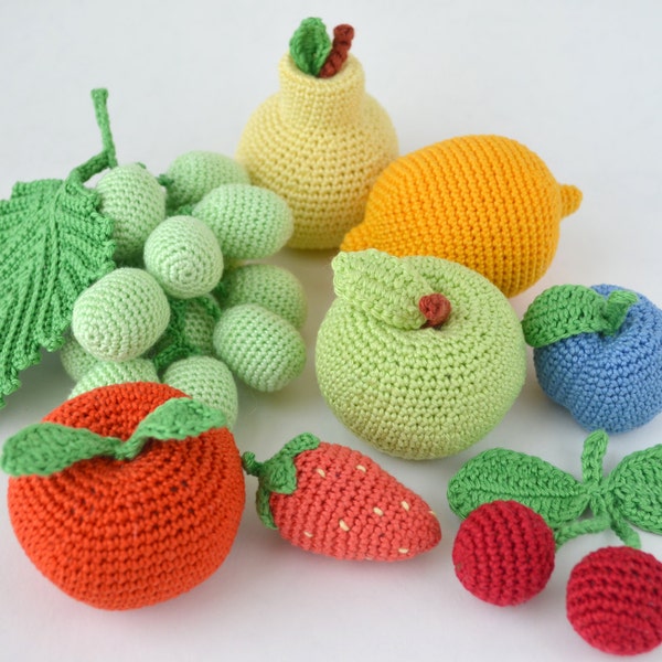 Crochet Food Crochet Fruit and Vegetable Play food  Soft Toys Handmade toy Eco friendly Kitchen decoration Set of 8 pcs