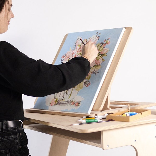 Portable Lap Easel Drawing Board Wooden Sketch Board Artist Gift Stand Personalized Painting Tabletop Minimalist Desktop Sketching Art Board