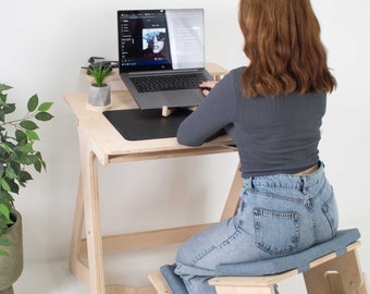 Standing Desk Plywood Furniture Adjust Home Office Desk Sit to Stand Wooden Desk Office Gift Custom Computer Desk Work From Home Table