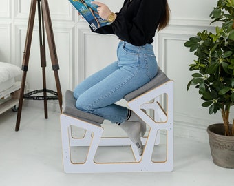 Chairs Kneeling Chair White Personalized Modern Furniture Kneel Chair Wooden Comfy Reading Chair Leg Support Pillow Chair Office Gift