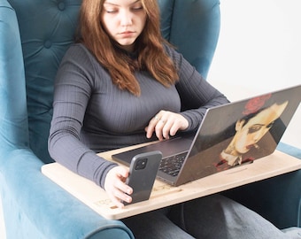 Lap Desk Wood Laptop Stand Portable Laptop Tray for Bed Lap Table Work From Home Fathers Day Gift for Mom Custom Office Gift Lap Board