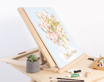 Drawing Board Portable Lap Easel Wooden Custom Writing Table Sketching Stand Desktop Painting Tabletop Adjustable Art Board Gift for Artist