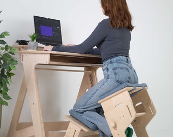 Office Furniture Computer Desk Adjustable Standing Desk Modern Desk Sit to Stand Wooden Home Office Desk Mothers Day Gift Custom Work Desk