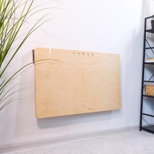 Wall Mounted Folding Desk: Plywood Space-Saving Home Workstation Hidden Furniture