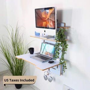 Murphy Wall Mounted Desk: Space-Saving Wooden Floating Table for Home Office